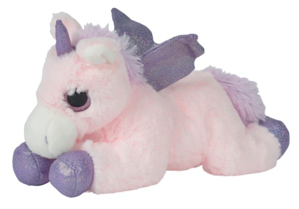 Nicotoy Peluche Licorne Couchée Rose - 27 cm