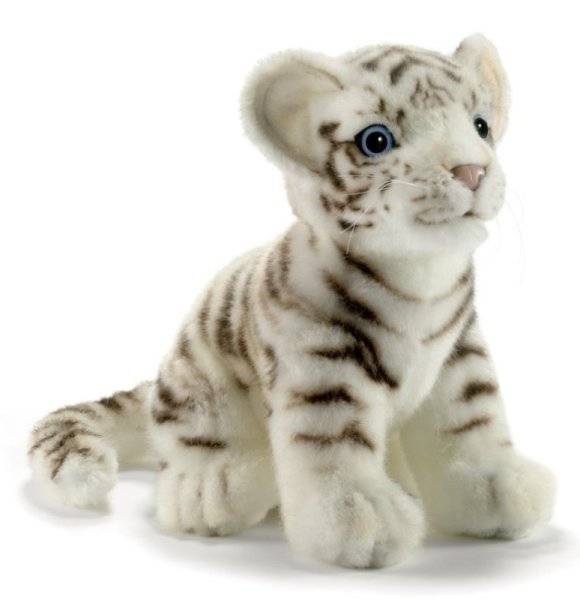 Anima Peluche Tigre Blanc Bébé Assis 20 cm
