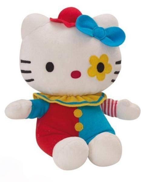 Jemini Peluchette Hello Kitty Clown Rouge Ciel - 17 cm