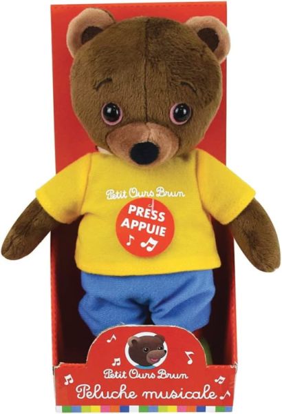 Jemini - Peluche musicale petit ours brun, Livraison Gratuite 24/48h