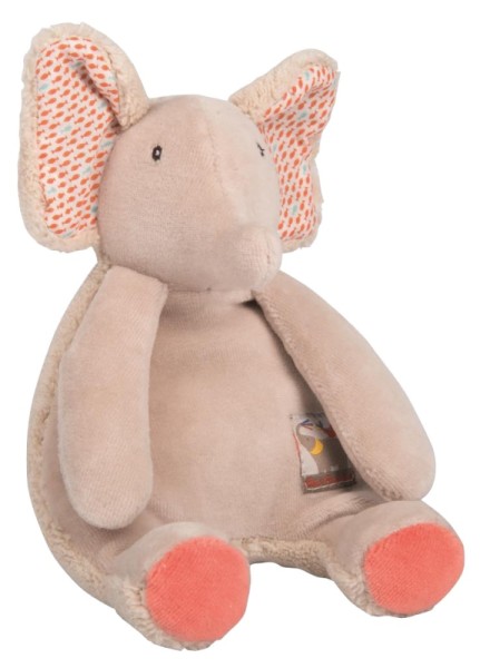 Moulin Roty Peluche Hochet Eléphant Les Papoum - 20 cm
