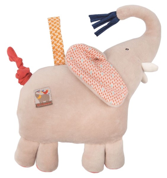 Moulin Roty Peluche Musicale Eléphant Les Papoum - 23 cm