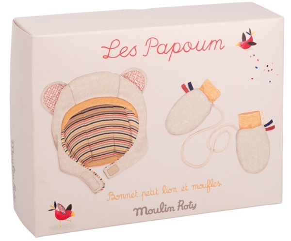 Moulin Roty Coffret Bonnet et Moufles Les Papoum 6-12 mois