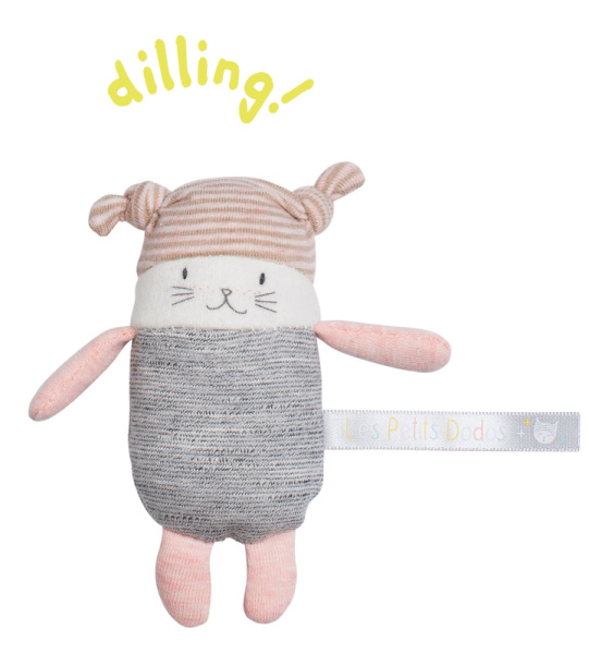 Moulin Roty Hochet Chat Moon Les Petits Dodos - 13 cm