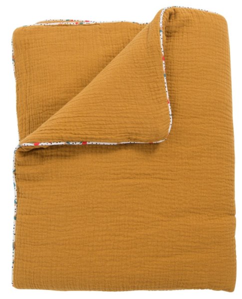 Moulin Roty Plaid Ocre Les Jolis Trop Beaux - 90 x 69 cm