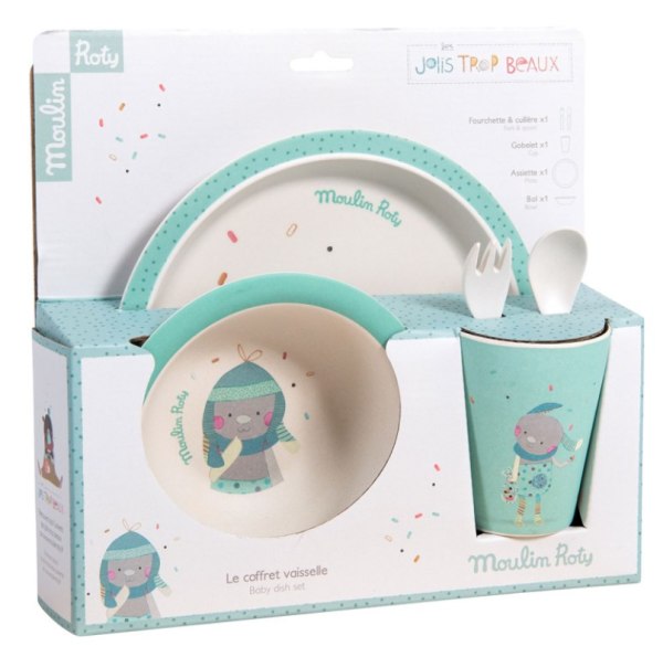 Moulin Roty Coffret Repas Lapin Bleu Les Jolis Trop Beaux