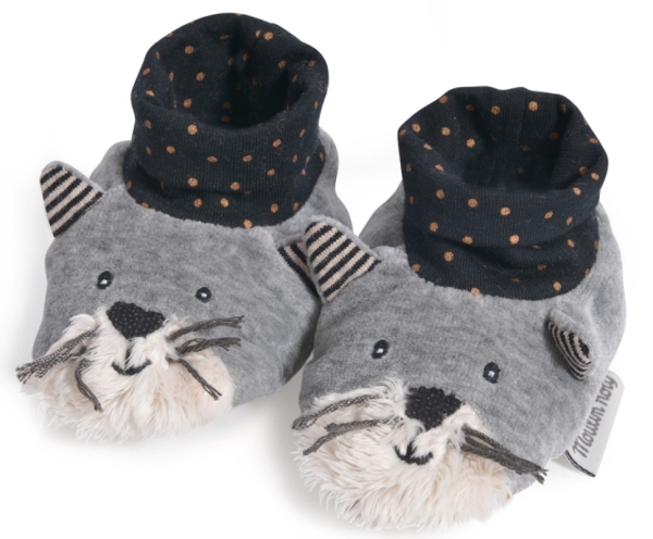 Moulin Roty Chaussons Chat Fernand Les Moustaches