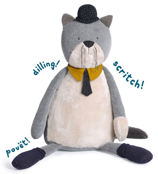 Moulin Roty Peluche Chat Fernand Les Moustaches - 75 cm