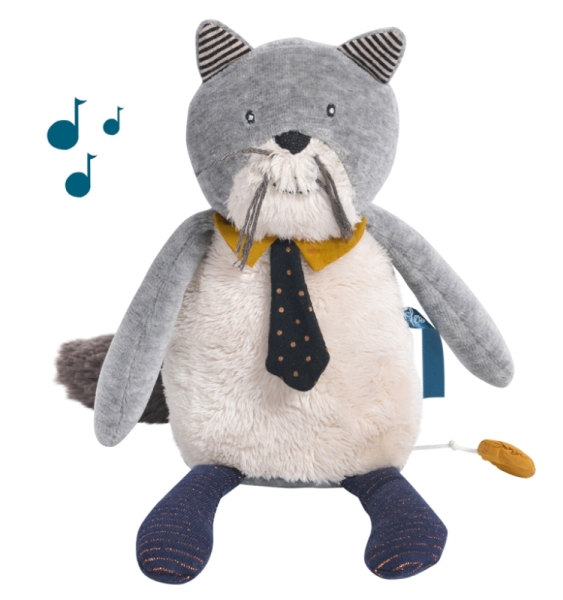 Moulin Roty Peluche Musicale Chat Les Moustaches