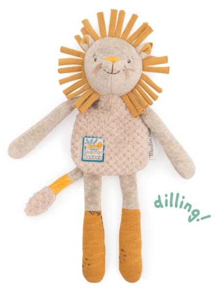 Moulin Roty Peluche Hochet Lion Paprika Sous mon Baobab - 30 cm