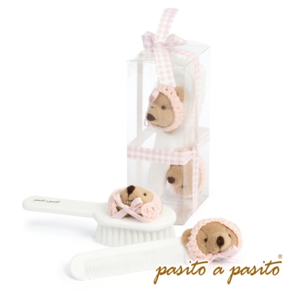 Pasito A Pasito Brosse à Cheveux Ours Rose