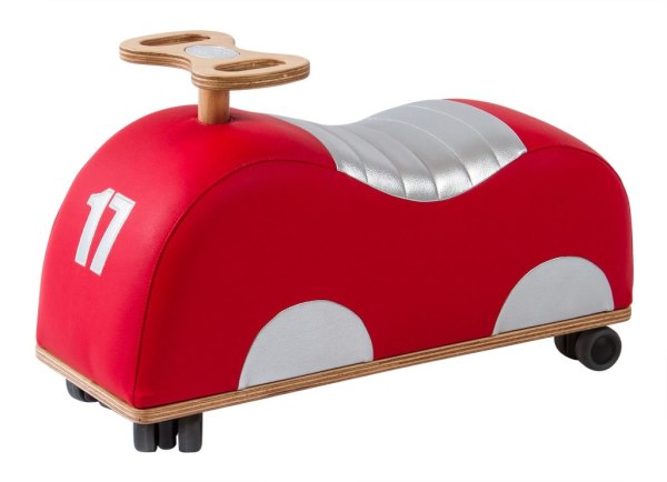 Moulin Roty Porteur Voiture de Course Rouge et Argent