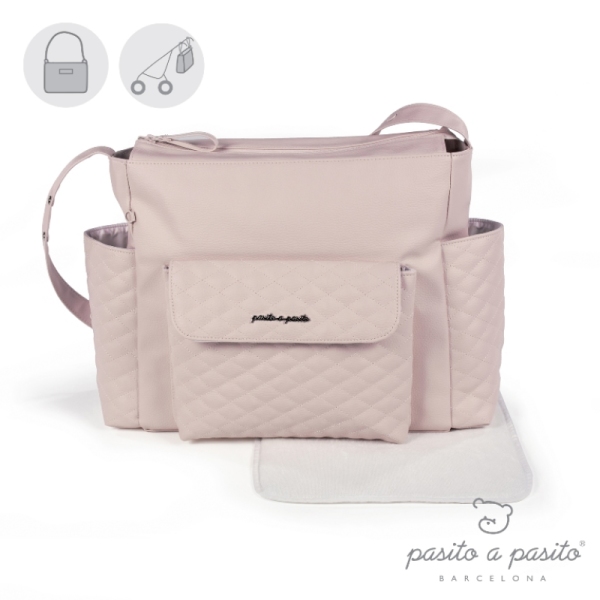 Pasito A Pasito Sac à langer matelassé Inés Rose Pasito A Pasito Sac à langer matelassé Inés Rose
