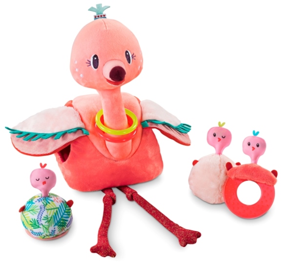 Lilliputiens Peluche Activités Flamand Rose Anaïs et ses Bébés