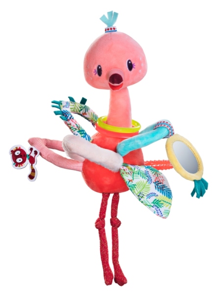 Lilliputiens Peluche Flamand Rose Hochet à Anneaux