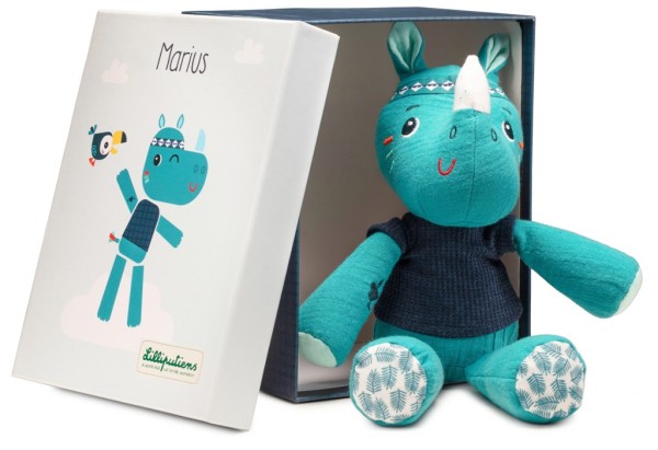 Lilliputiens Peluche câline Rhino Marius