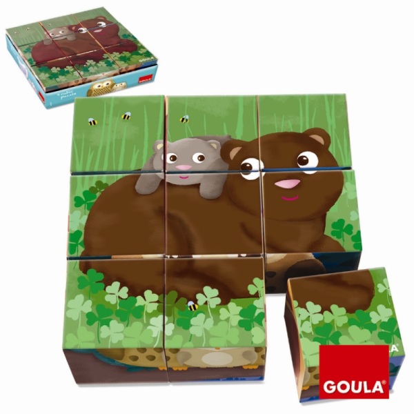 Goula Puzzle 9 Cubes Animaux de la Forêt