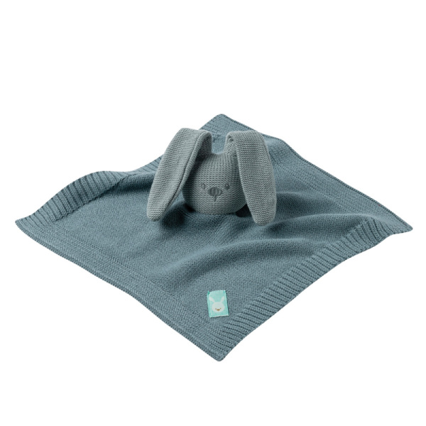 Nattou Doudou Lapin Tricot Vert De Gris Lapidou