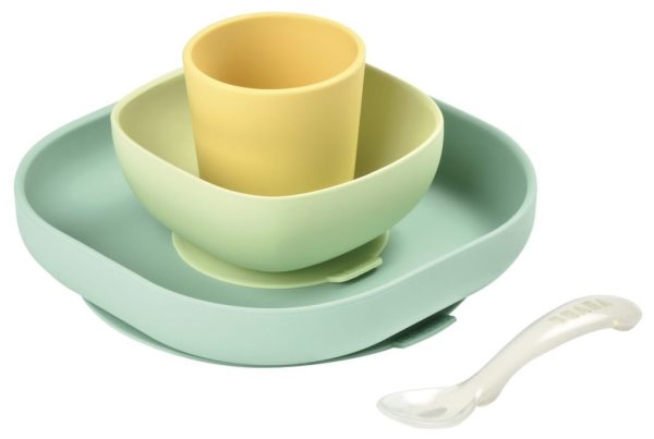 Beaba Set Repas Silicone Jaune