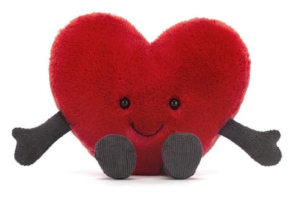 Jellycat Peluche Coeur Rouge Amuseable Small