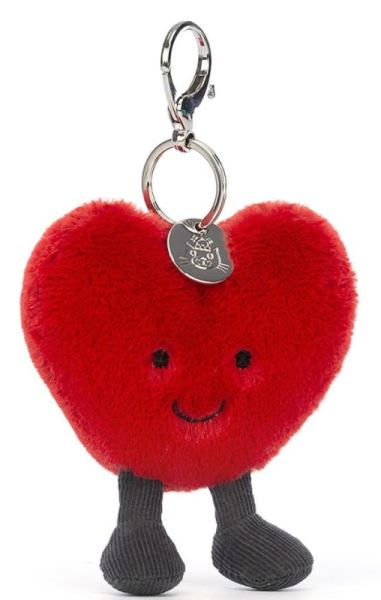 Jellycat Porte Clé Coeur Rouge Amuseable