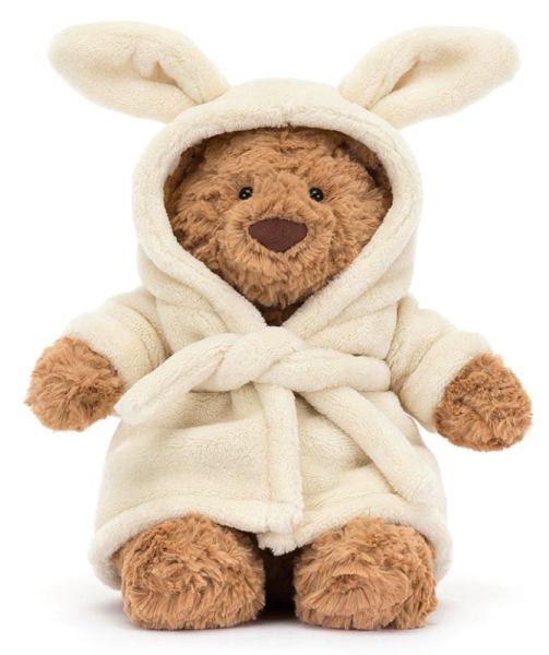 Jellycat Peluche Ours Bartholomew avec peignoir