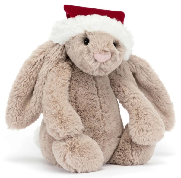 Jellycat Peluche Lapin Beige Bashful Noël - 31 cm