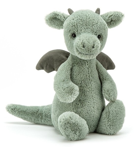 Jellycat Peluche Dragon Vert Bashful - 31 cm