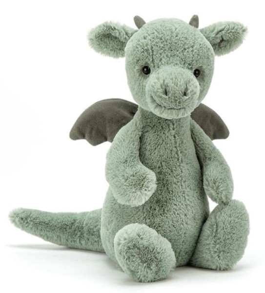 Jellycat Peluche Dragon Vert Bashful Medium