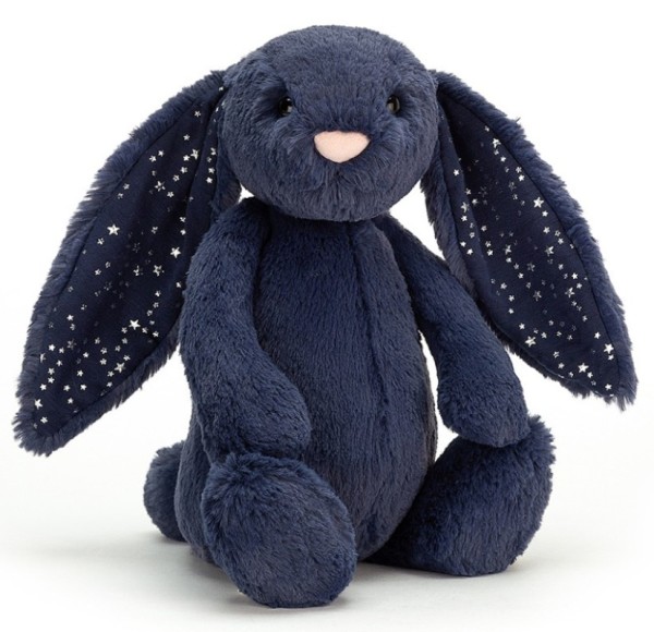 Jellycat Peluche Lapin Stardust Navy Bashful - 31 cm