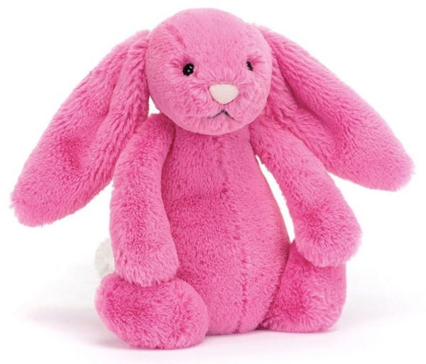 Jellycat Peluche Lapin Rose Vif Bashful - 18 cm