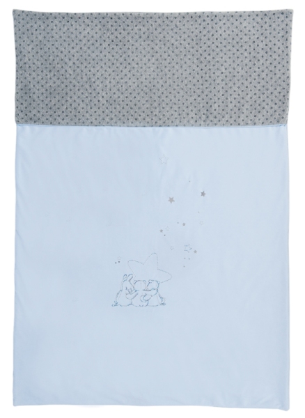 Noukies Couverture Veloudoux Poudre Etoiles Bleu - 100x140 cm
