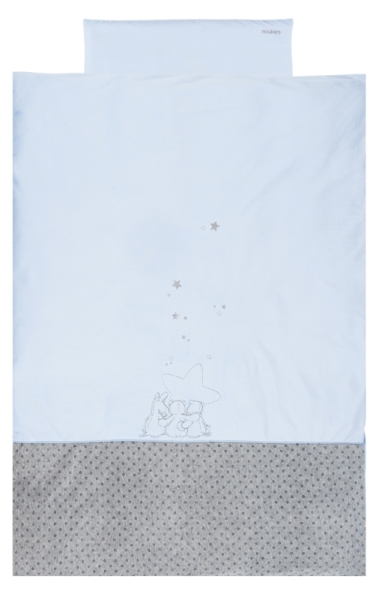 Noukies Housse de Couette Poudre Etoile Bleu - 100x140 cm