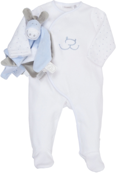 Noukies Coffret Pyjama et Doudou Paco Bleu Concept Cadeau - 3 mois