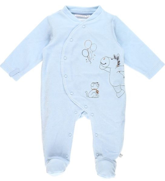 Noukies Pyjama Achille et Zebrito Bleu Cocon - 1 Mois