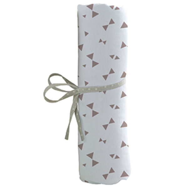 Babycalin Draps Housse Imprimé Noeuds Taupe - 60x120 cm