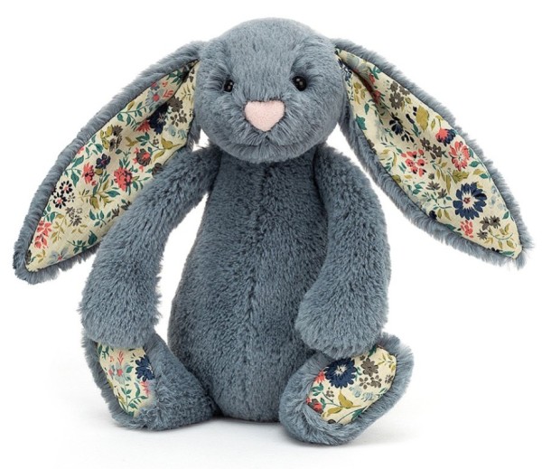Jellycat Peluche Lapin Bashful Blossom Dusky Bleu - 18 cm