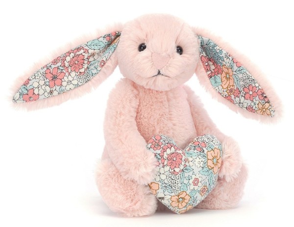 Jellycat Peluche Lapin Blush Blossom Cœur - 15 cm