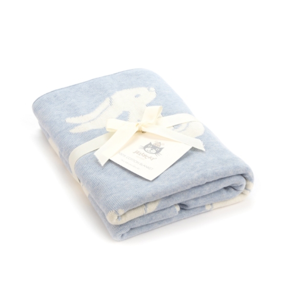 Jellycat Couverture Lapin Bashful Bleu - 100x77cm