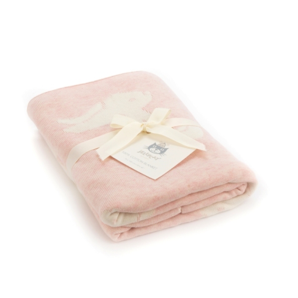 Jellycat Couverture Lapin Bashful Rose - 100x77cm