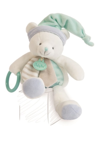 Babynat Peluche Pantin Activités Ourson Bleu - 25 cm