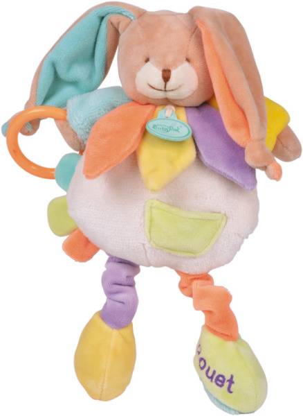 Babynat Peluche d'Activités Lapin Arc-en-ciel - 26 cm