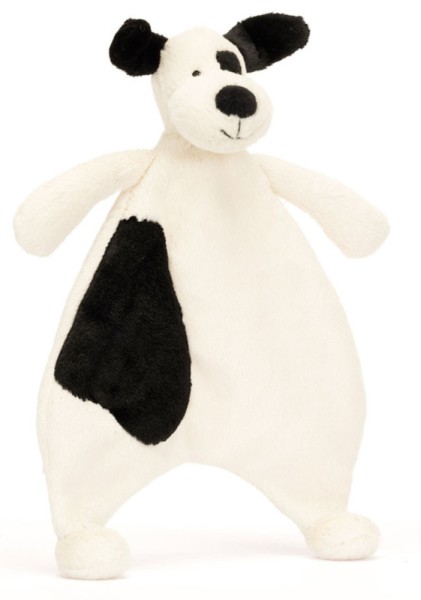 Baby Jellycat Doudou Chien Noir et Crème Bashful Comforter
