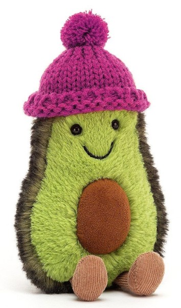 Jellycat Peluche Avocat et son bonnet fuchsia