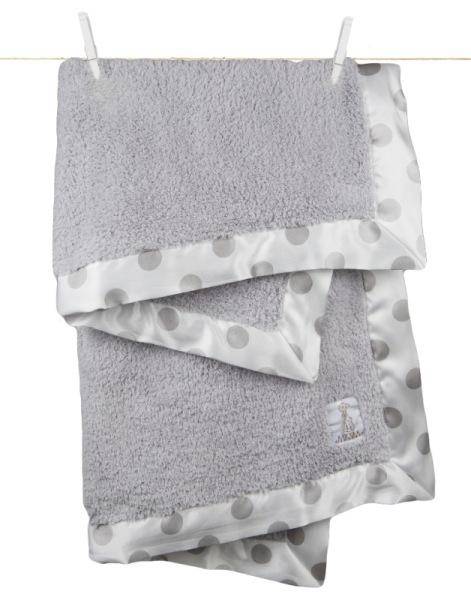 Little Giraffe Couverture Grise Blanche Chenille New Dot