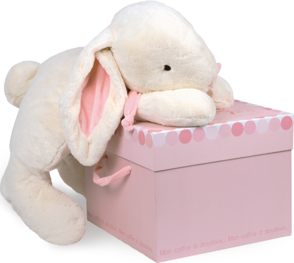 Doudou et Compagnie Peluche Grand Lapin Rose - 75 cm