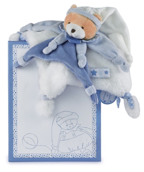 Doudou plat ours Petit chou - Bleu - Doudou et compagnie