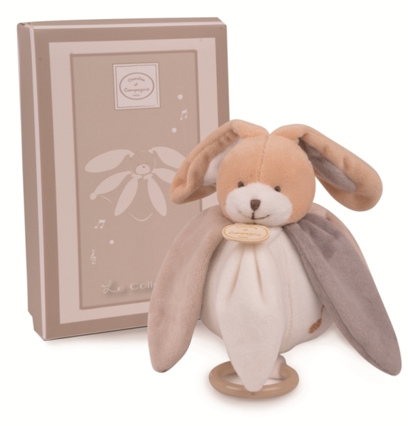 Doudou et Compagnie Peluche Musicale Lapin Taupe Collector