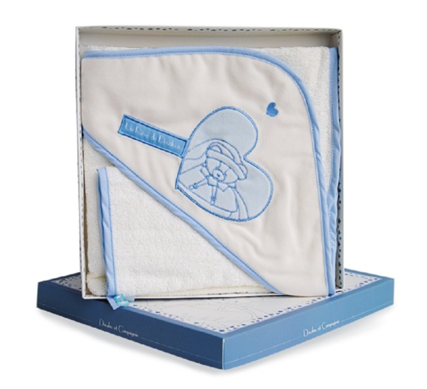 Doudou et Compagnie Cape de bain Ours Petit Chou - 80x80 cm