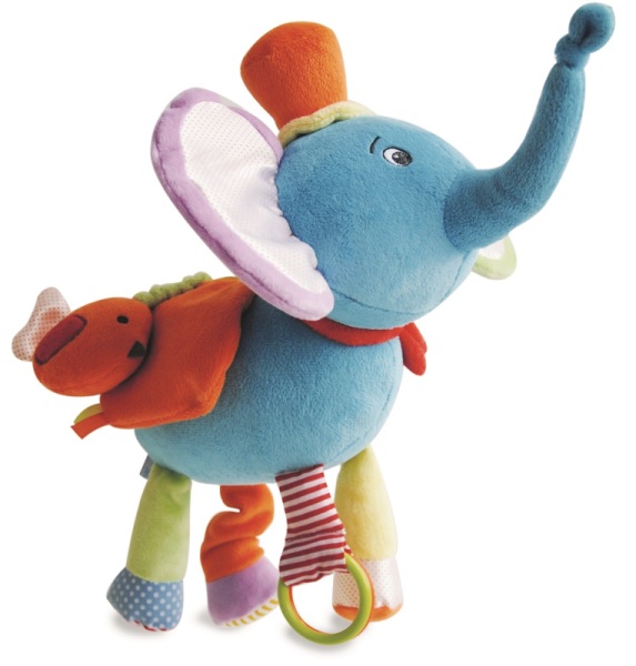 Doudou et Compagnie Peluche Multi Activité Éléphant - 35 cm